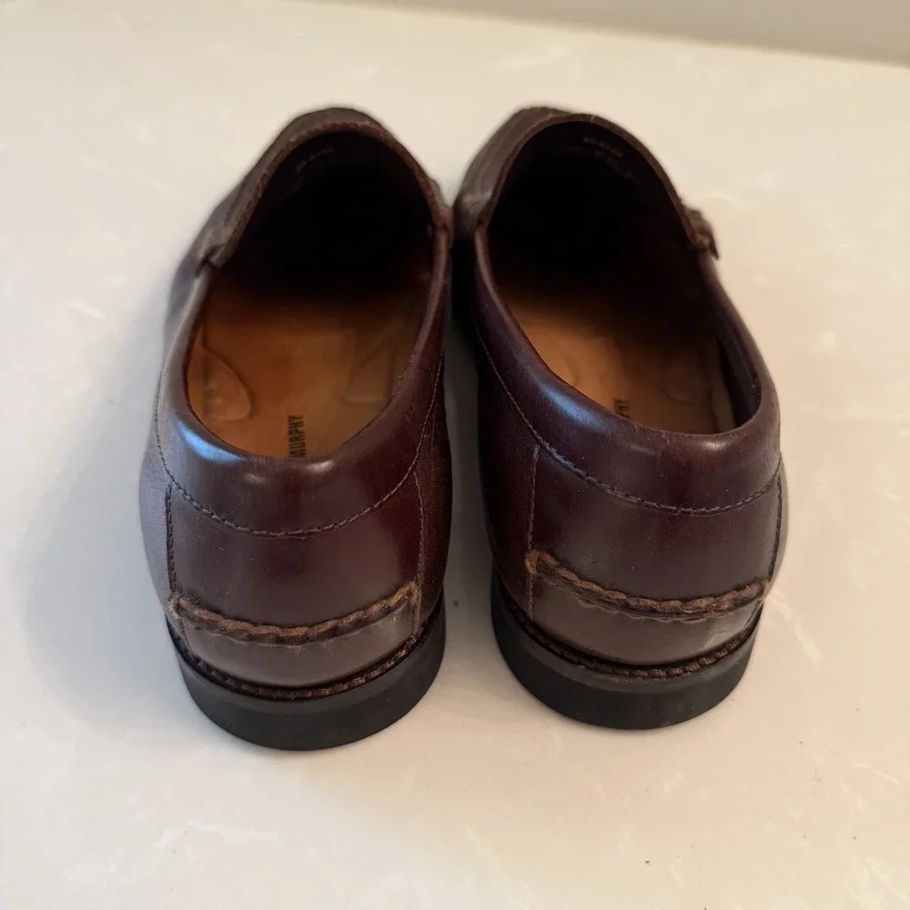 Johnston & Murphy Baldwin Brown Loafer  Sheepskin Leather Size 13M Vibram Sole